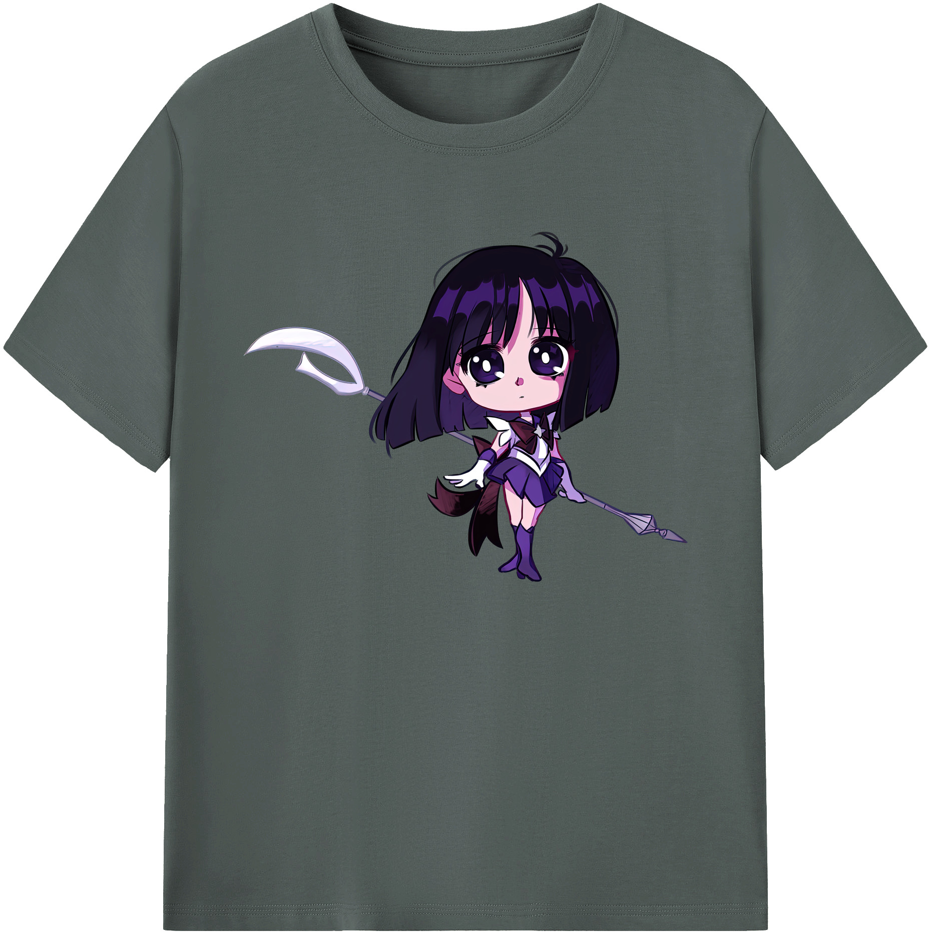 （画像用） 美少女戦士セーラームーン 土萠ほたる Sailor Moon Tomoe Hotaru （セーラーサターン；Sailor Saturn） 綿100％ メンズ半袖Tシャツ｜肌触りやわらか＆通気性